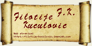 Filotije Kuculović vizit kartica